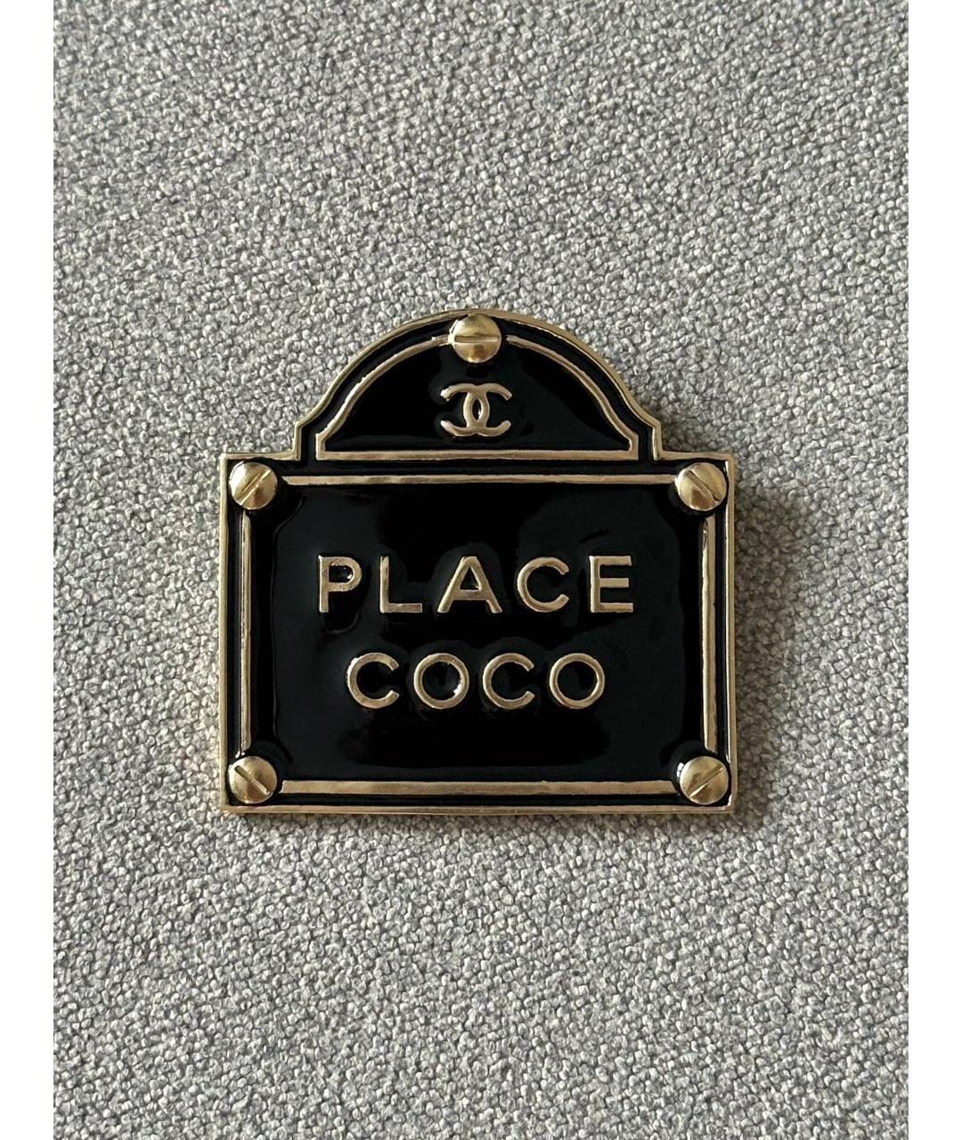 CHANEL Черная металлическая булавка / брошь, фото 2