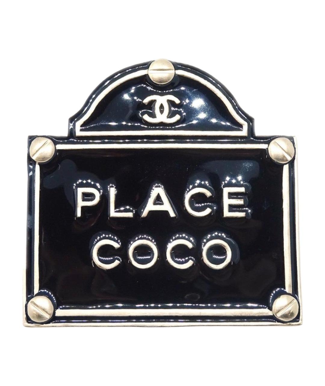 CHANEL Черная металлическая булавка / брошь, фото 1