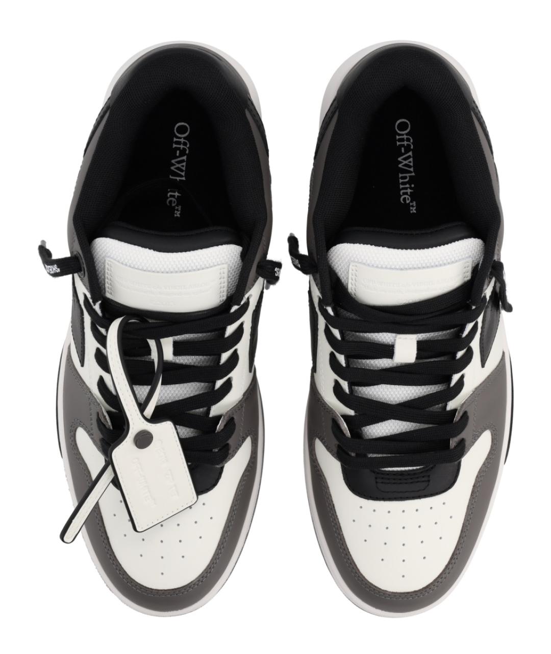 OFF-WHITE Серые кожаные низкие кроссовки / кеды, фото 5