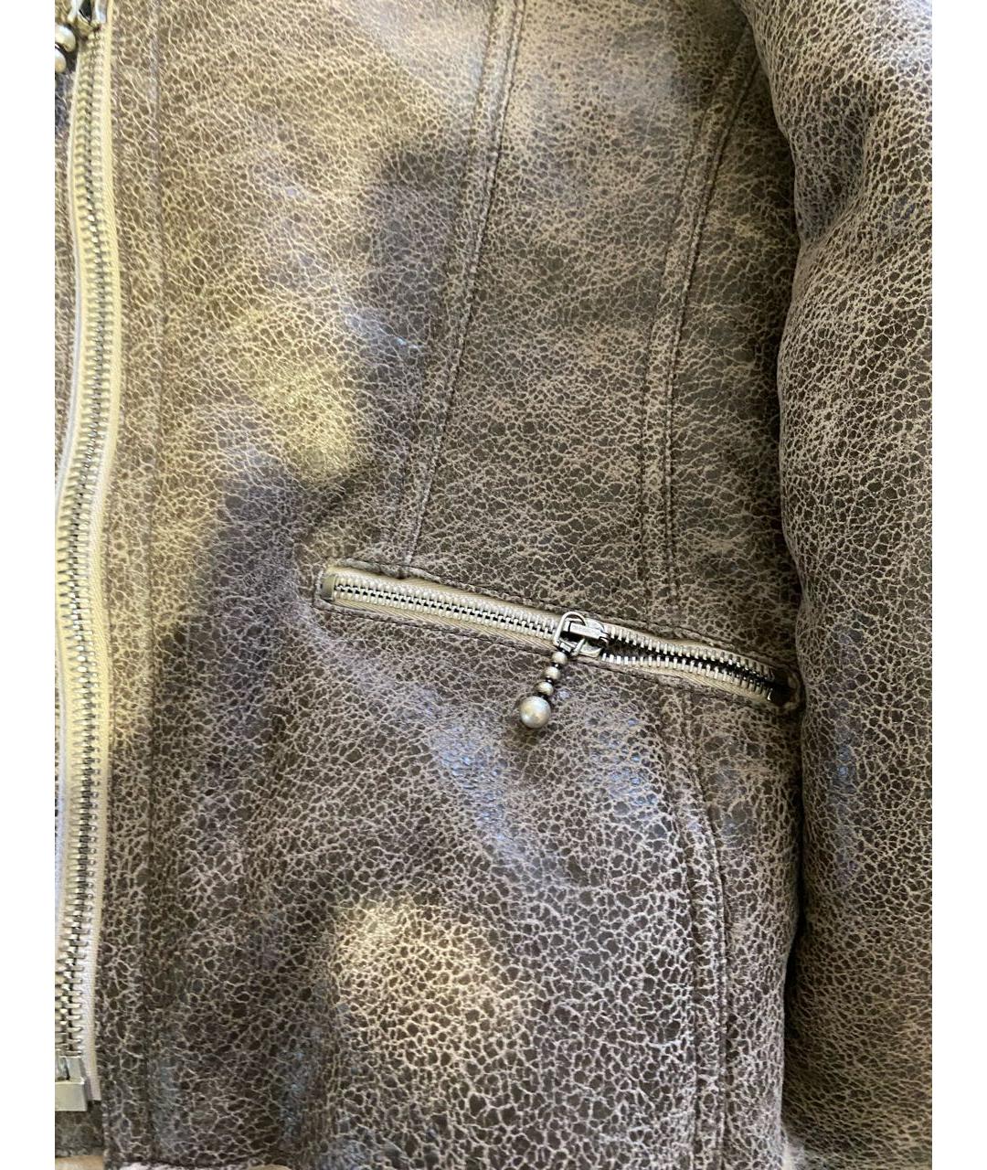 ACNE STUDIOS Бежевая кожаная дубленка, фото 6