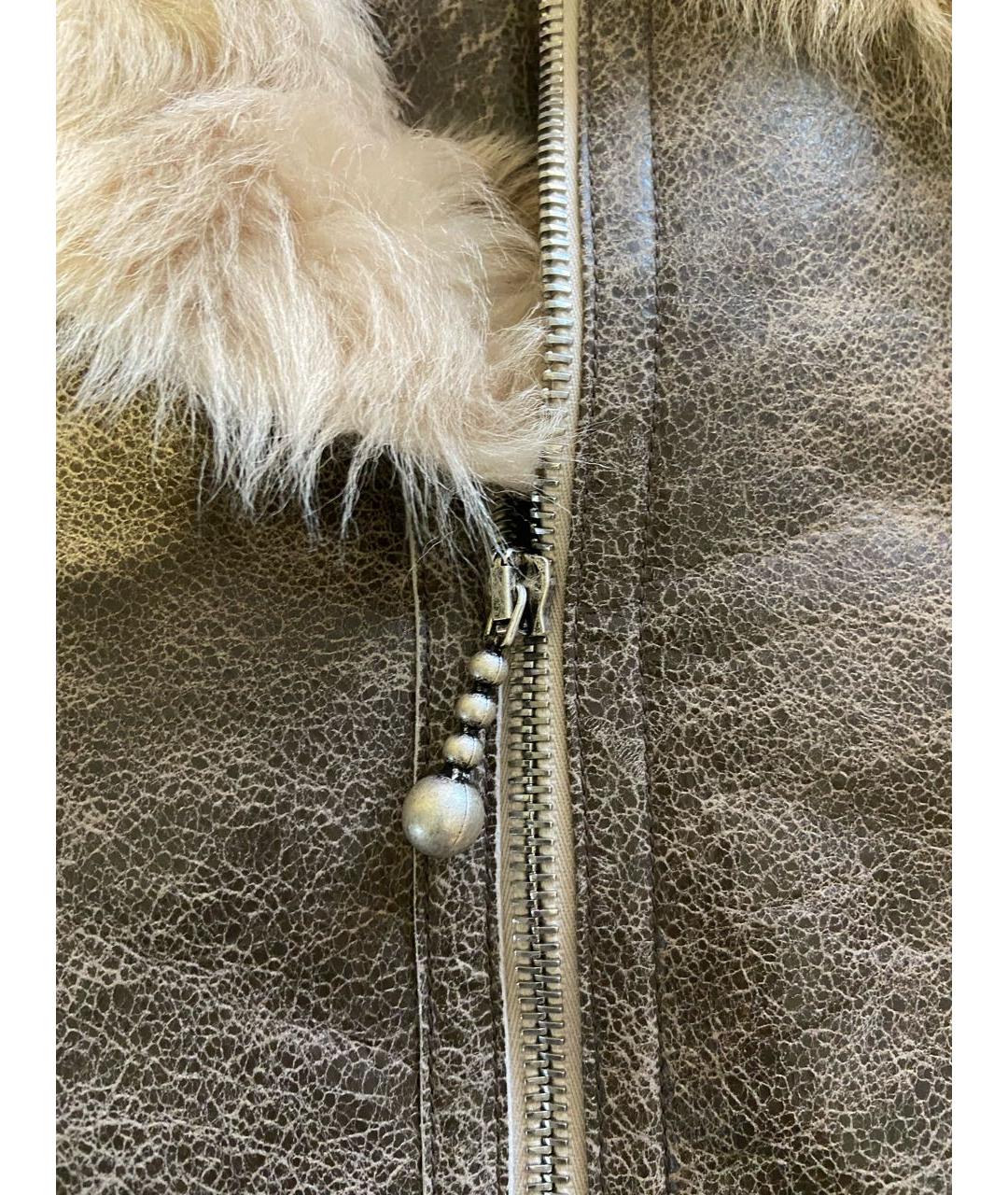 ACNE STUDIOS Бежевая кожаная дубленка, фото 5