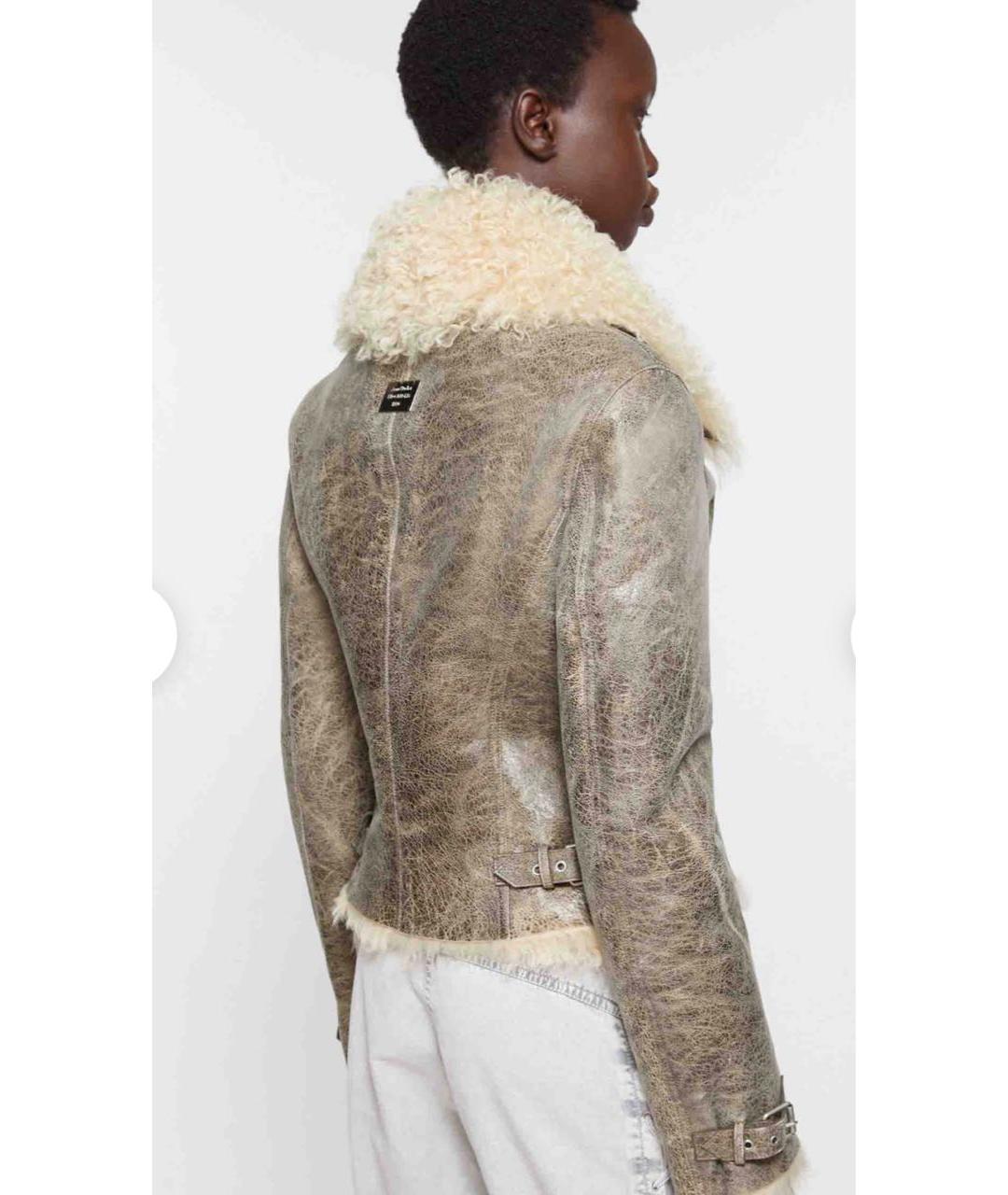 ACNE STUDIOS Бежевая кожаная дубленка, фото 2