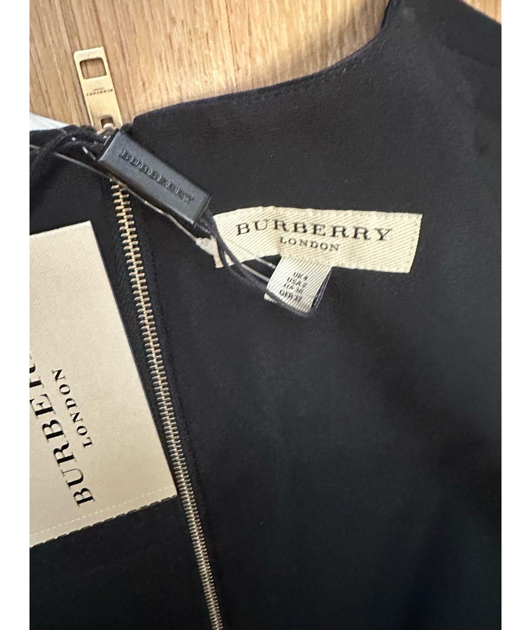 BURBERRY Темно-синее шерстяное повседневное платье, фото 5