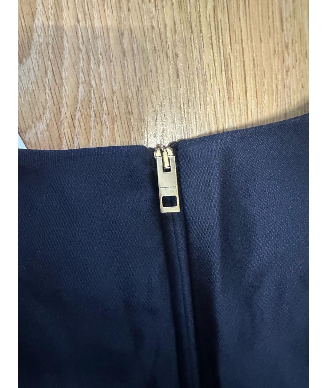 BURBERRY Темно-синее шерстяное повседневное платье, фото 8