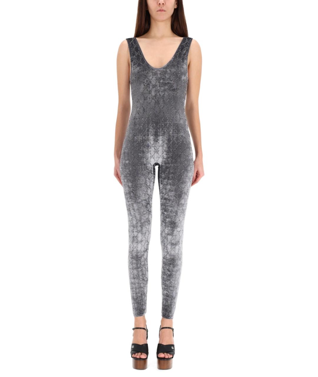 GUCCI Серый вискозный комбинезон, фото 1