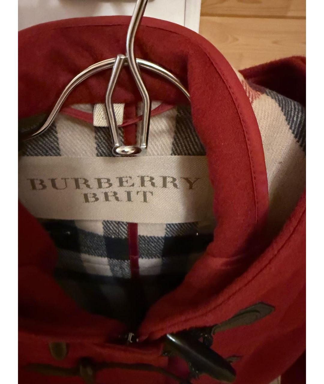 BURBERRY Бордовое шерстяное пальто, фото 3