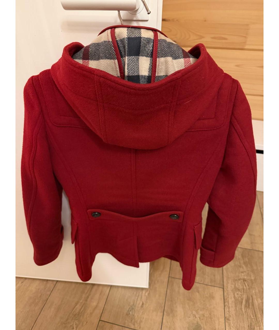 BURBERRY Бордовое шерстяное пальто, фото 2