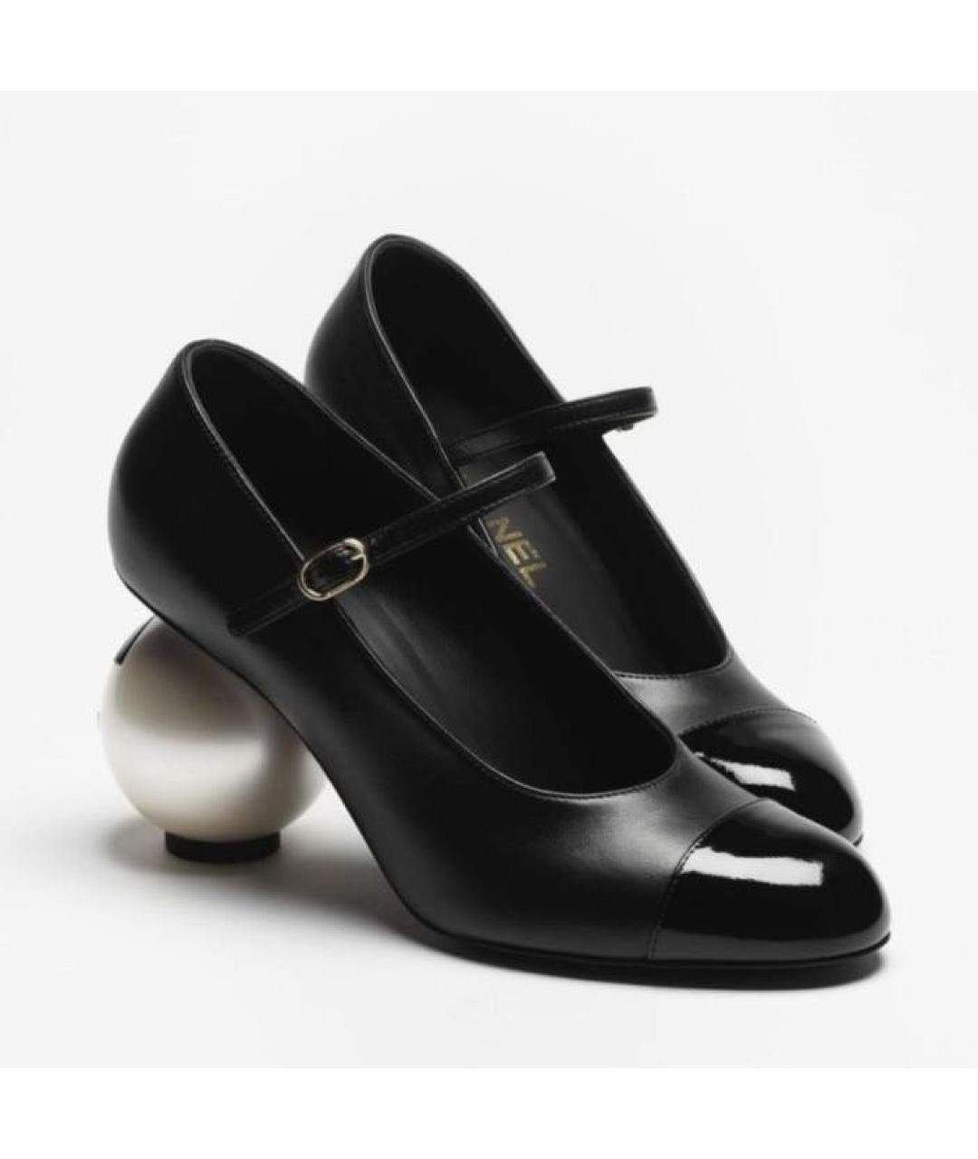 CHANEL Черные кожаные туфли, фото 2