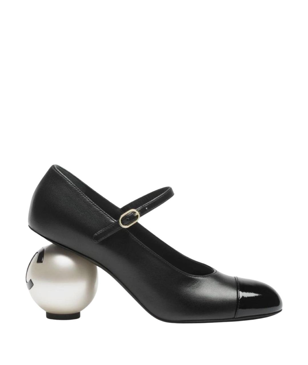 CHANEL Черные кожаные туфли, фото 1