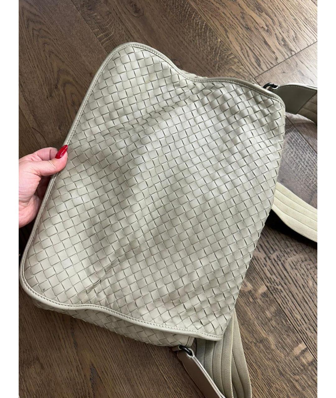 BOTTEGA VENETA Бежевая кожаная сумка через плечо, фото 2