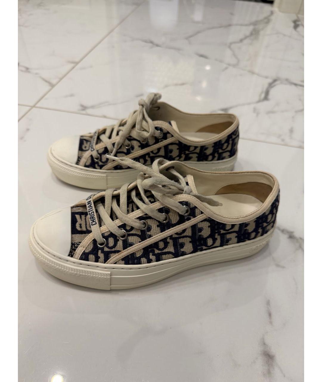 CHRISTIAN DIOR Синие текстильные кеды, фото 5