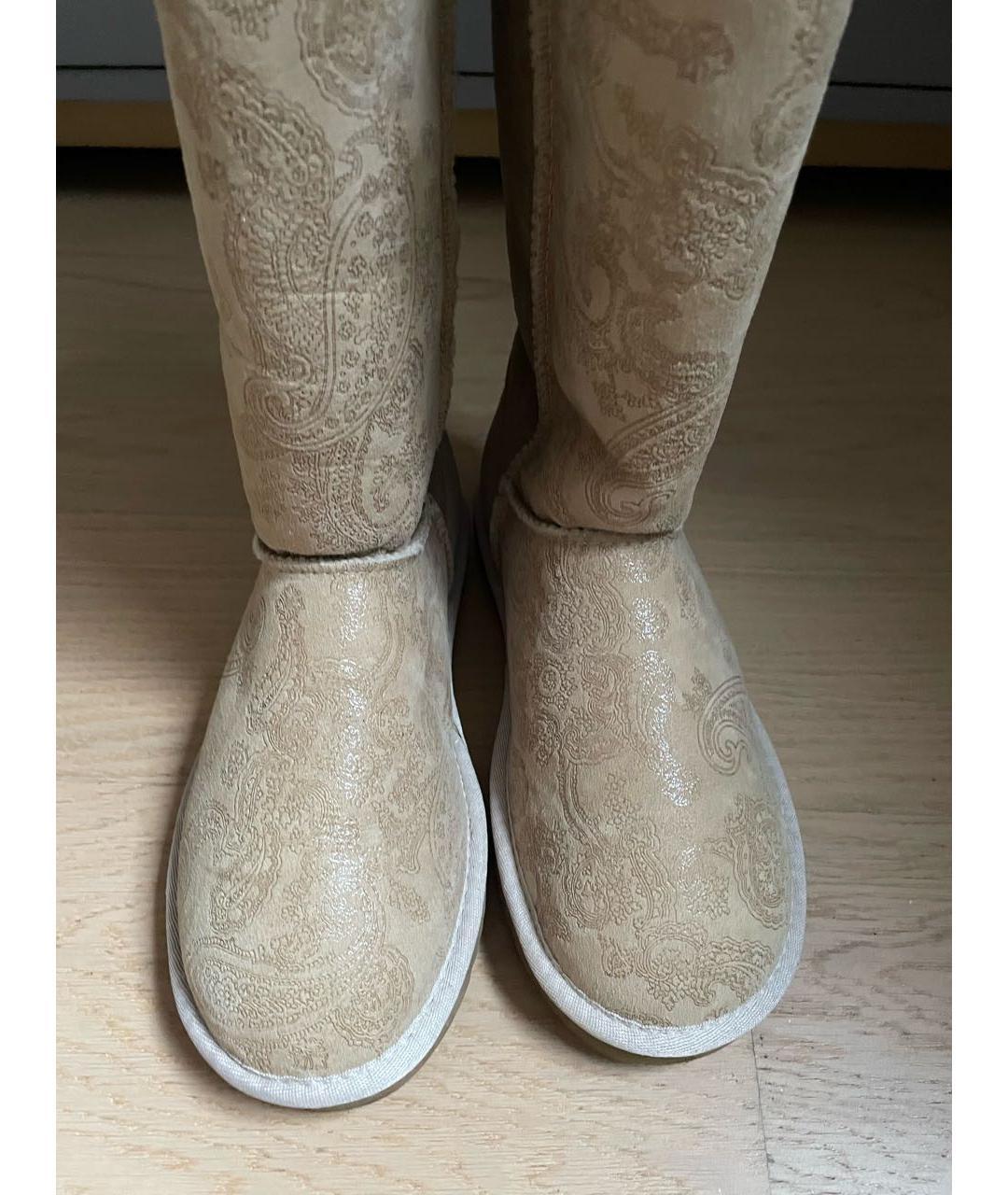 UGG AUSTRALIA Бежевые замшевые ботинки, фото 2