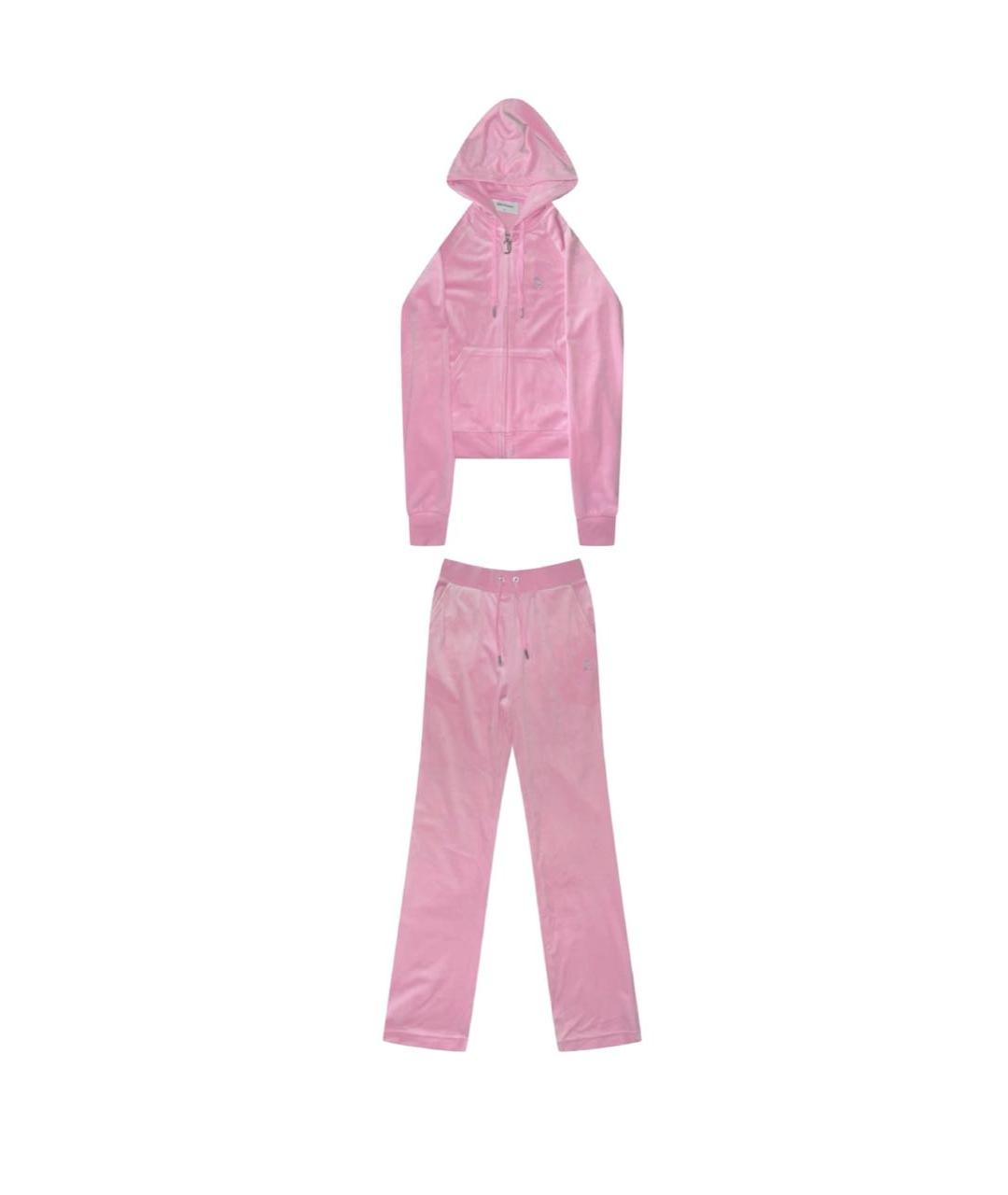 JUICY COUTURE Розовый велюровый спортивные костюмы, фото 9