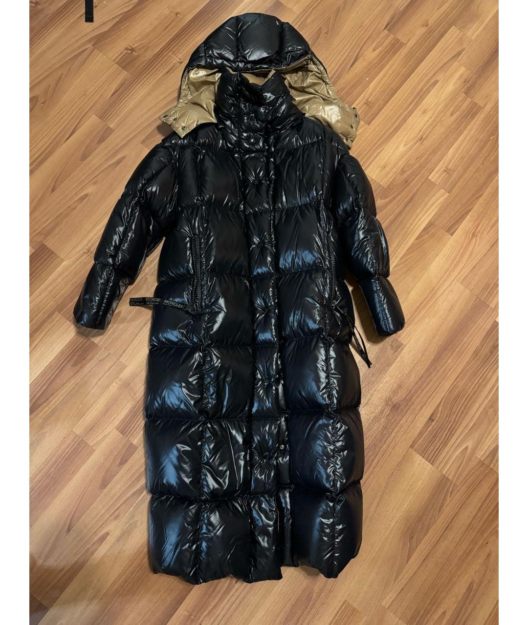 MONCLER Черный полиэстеровый пуховик, фото 7