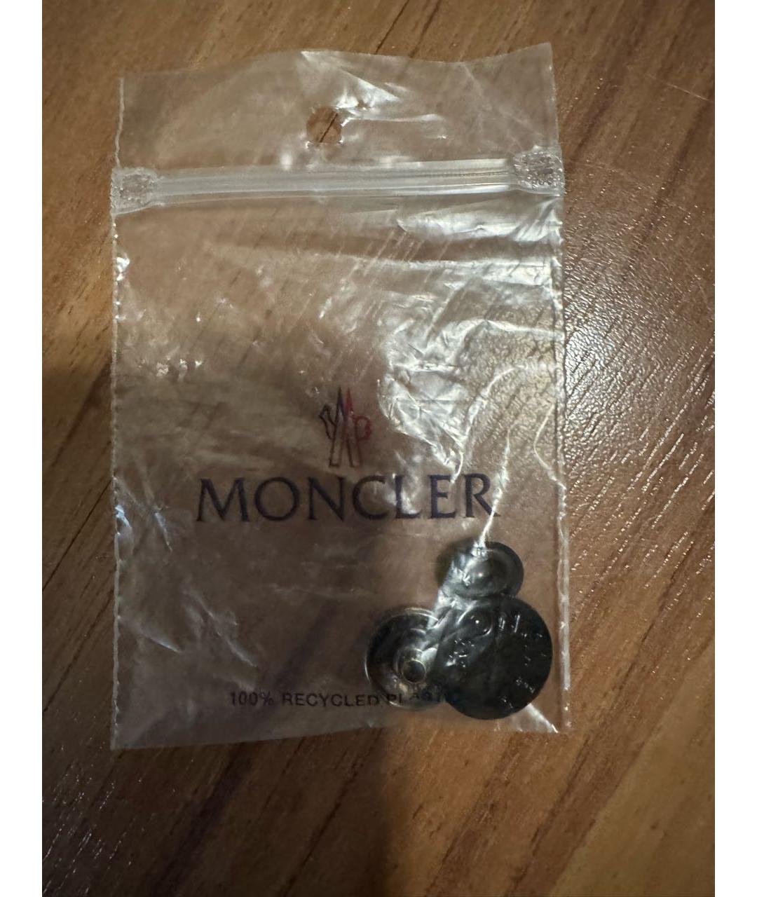 MONCLER Черный полиэстеровый пуховик, фото 6