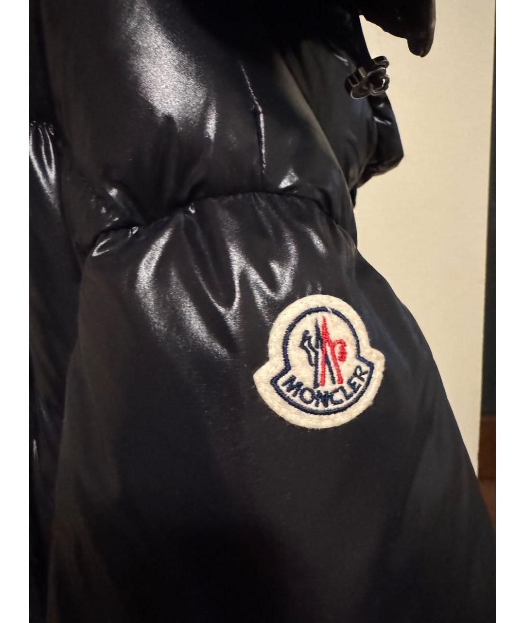 MONCLER Черный полиэстеровый пуховик, фото 5