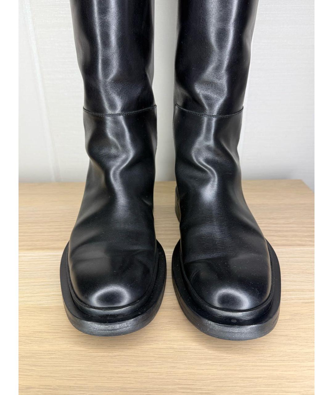 JIL SANDER Черные кожаные сапоги, фото 3