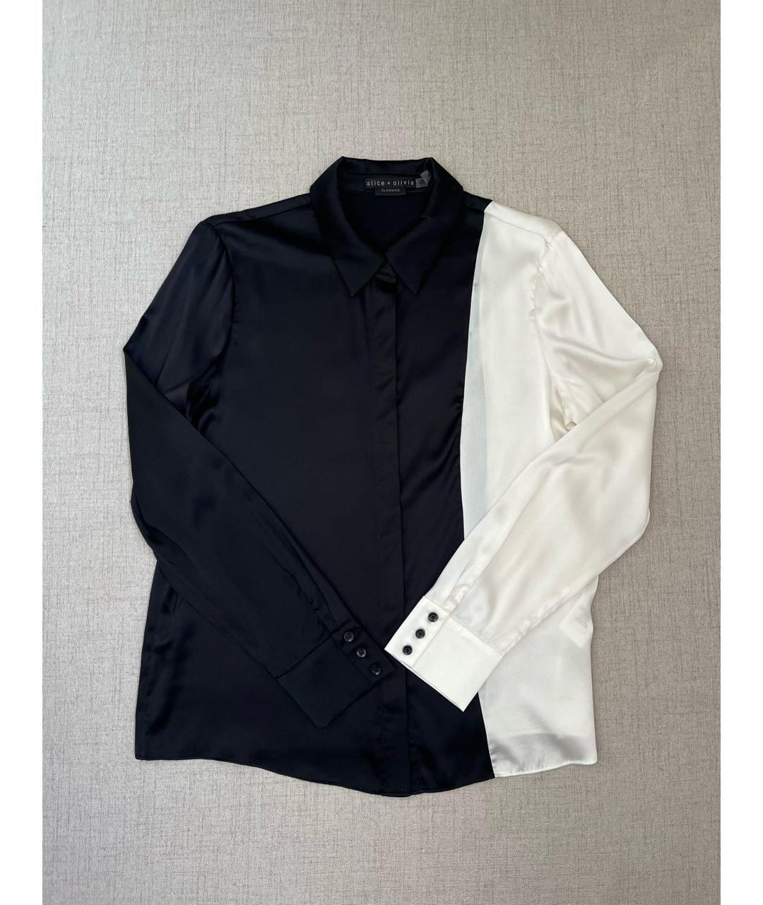 ALICE+OLIVIA Черная шелковая блузы, фото 2