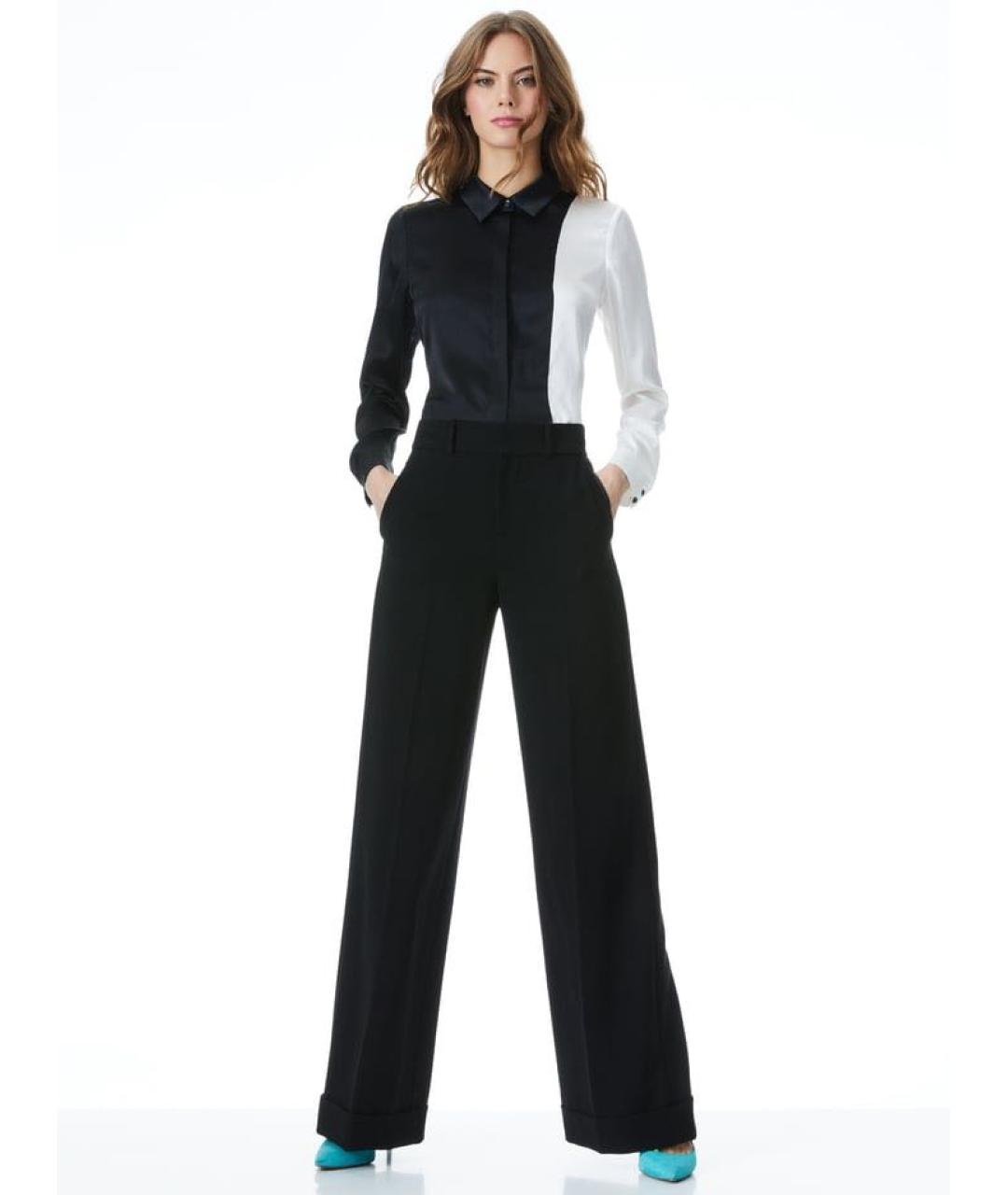 ALICE+OLIVIA Черная шелковая блузы, фото 8