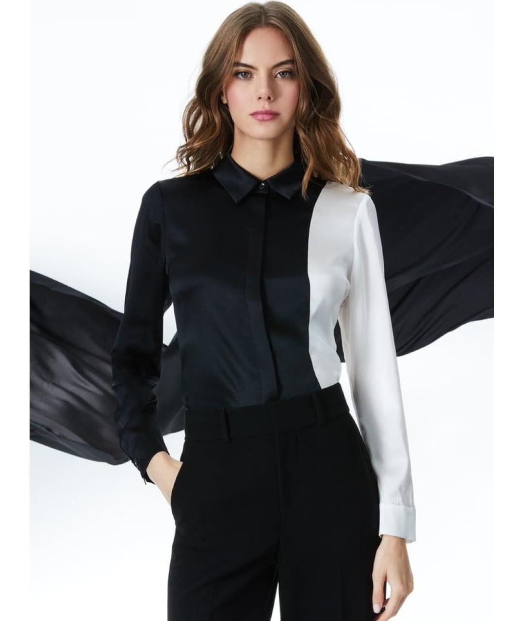 ALICE+OLIVIA Черная шелковая блузы, фото 7