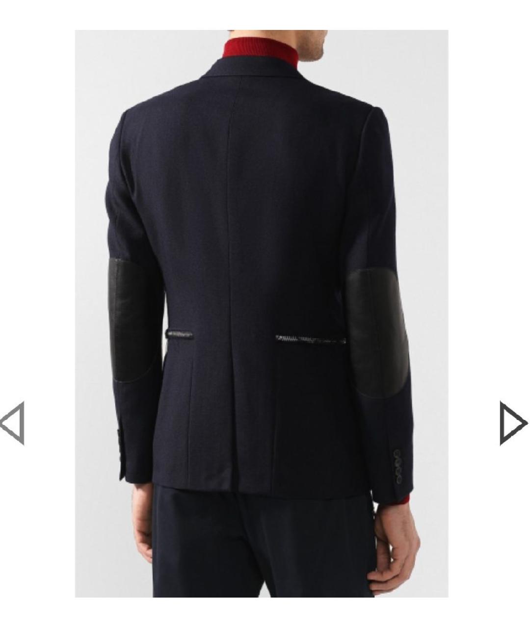 ALEXANDER MCQUEEN Темно-синий шерстяной пиджак, фото 2