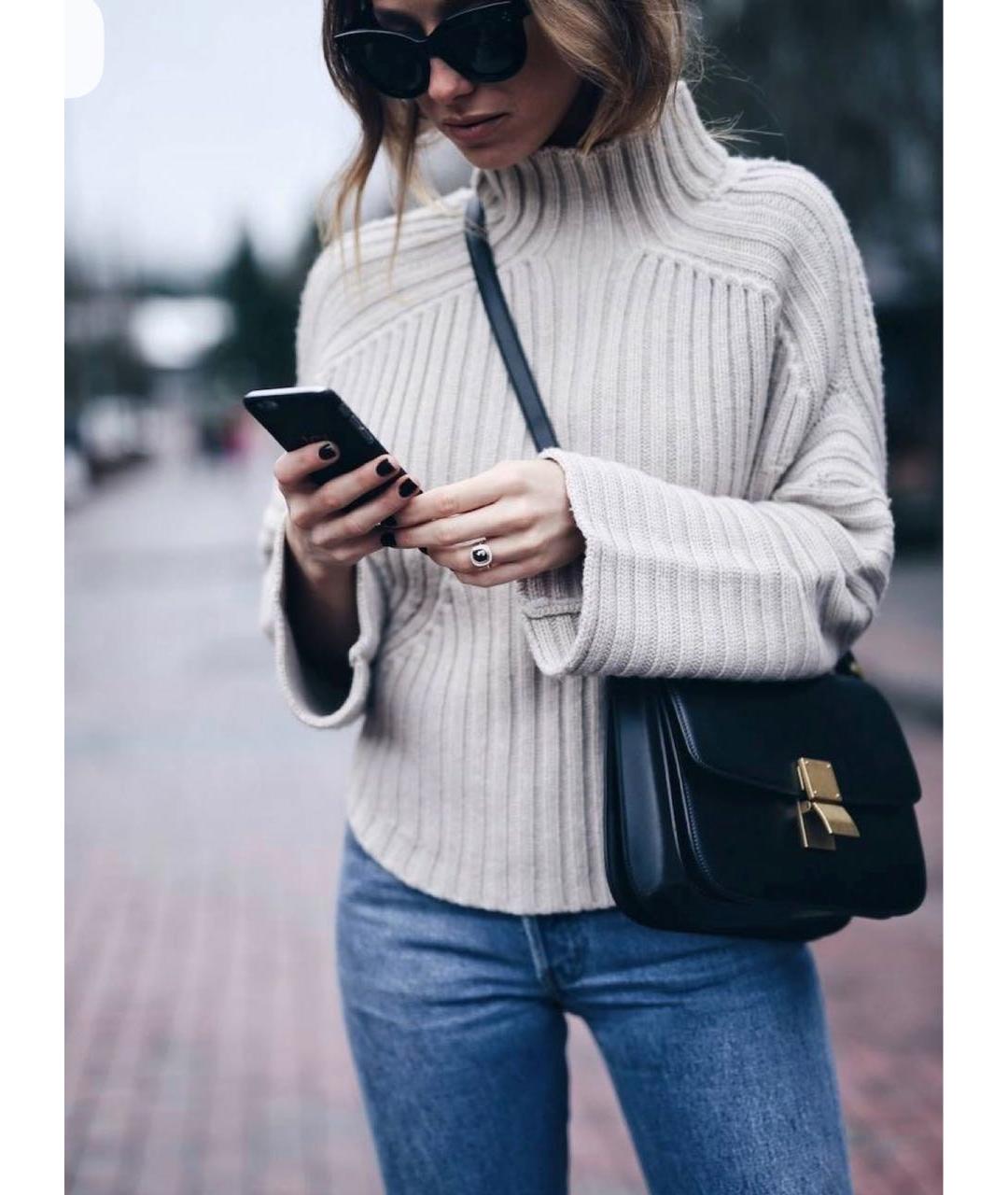 CELINE Темно-синяя кожаная сумка через плечо, фото 8