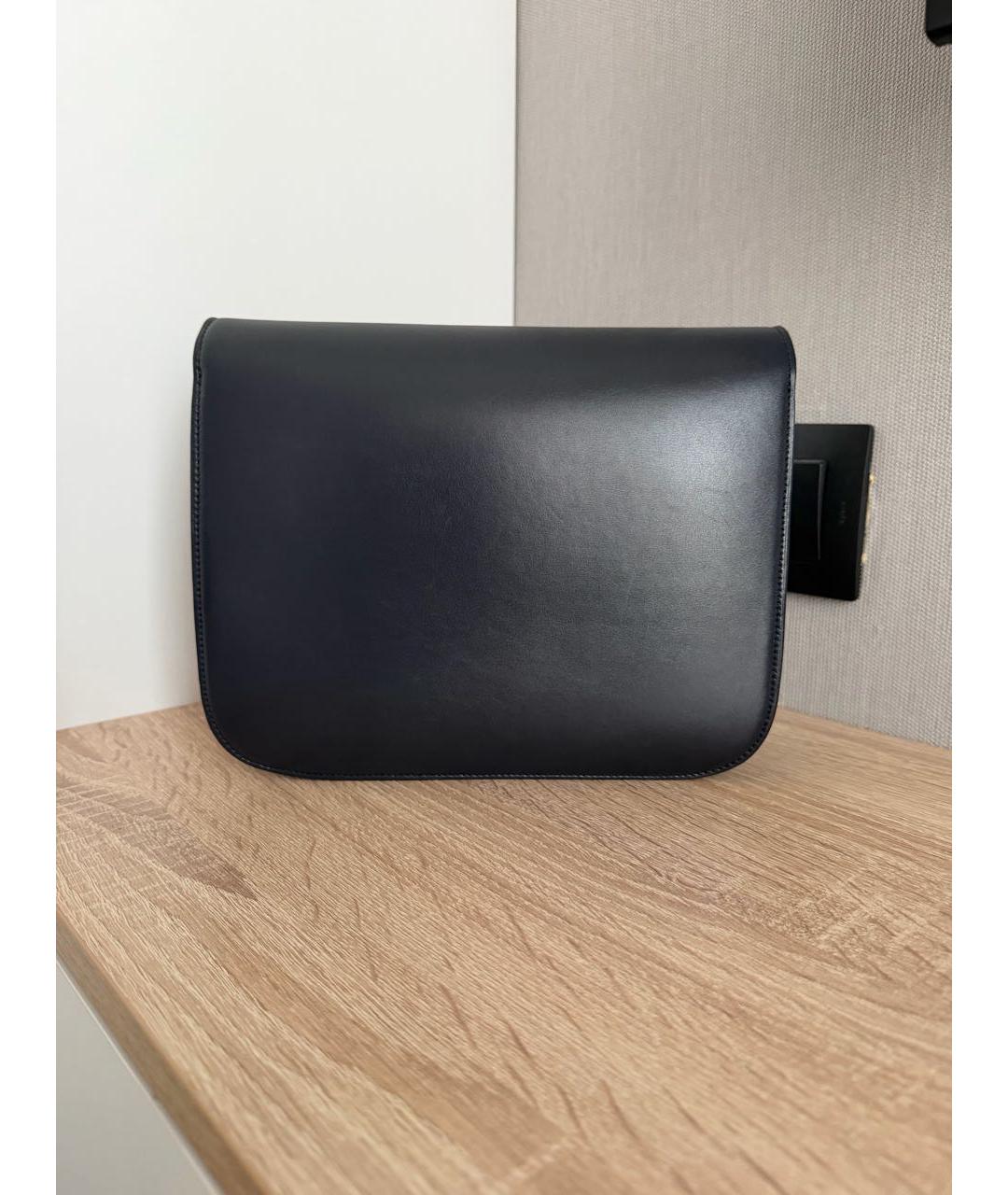 CELINE Темно-синяя кожаная сумка через плечо, фото 3