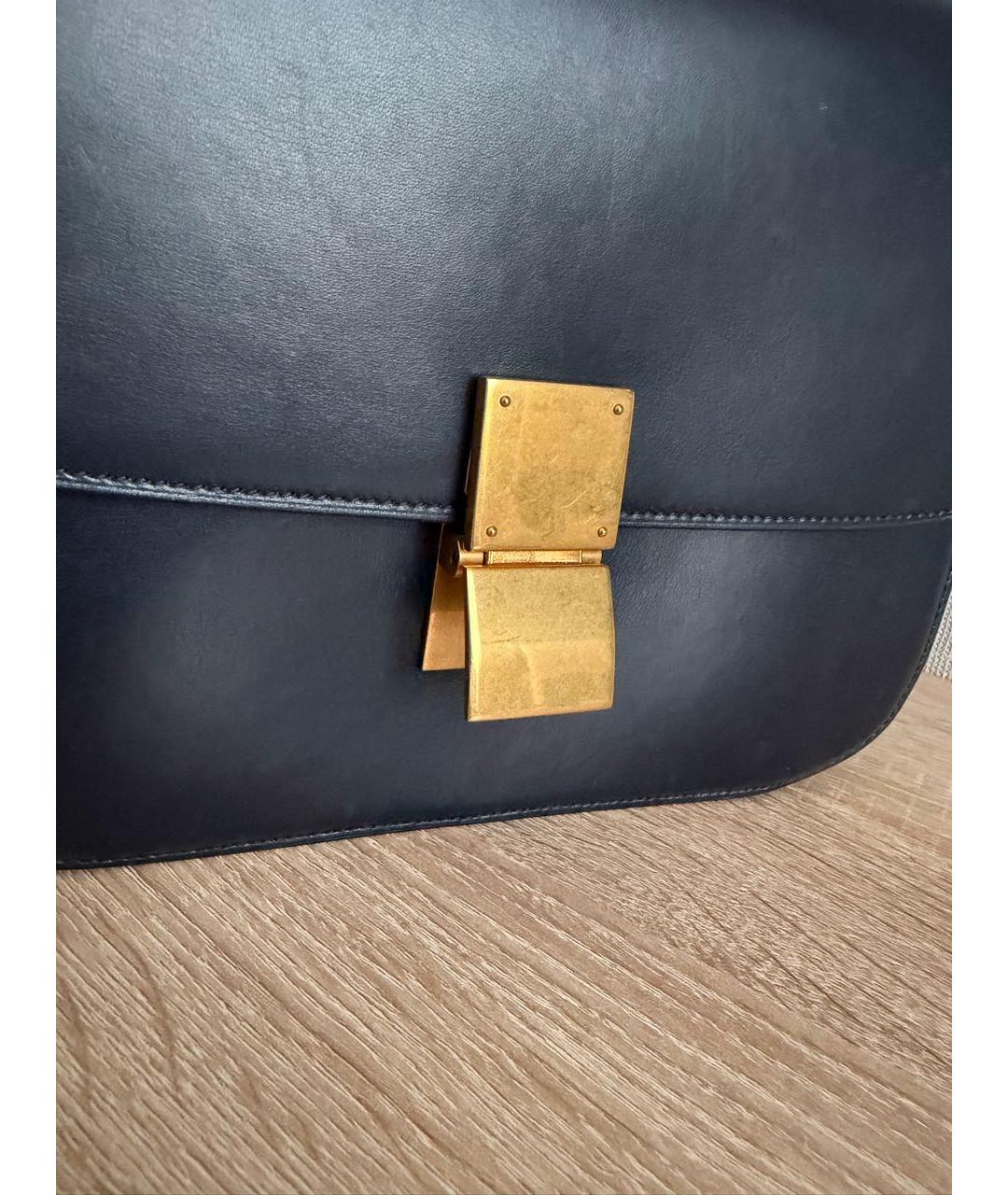 CELINE Темно-синяя кожаная сумка через плечо, фото 5