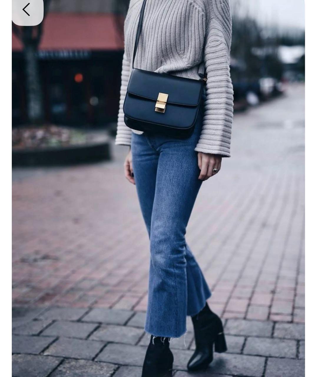 CELINE Темно-синяя кожаная сумка через плечо, фото 7