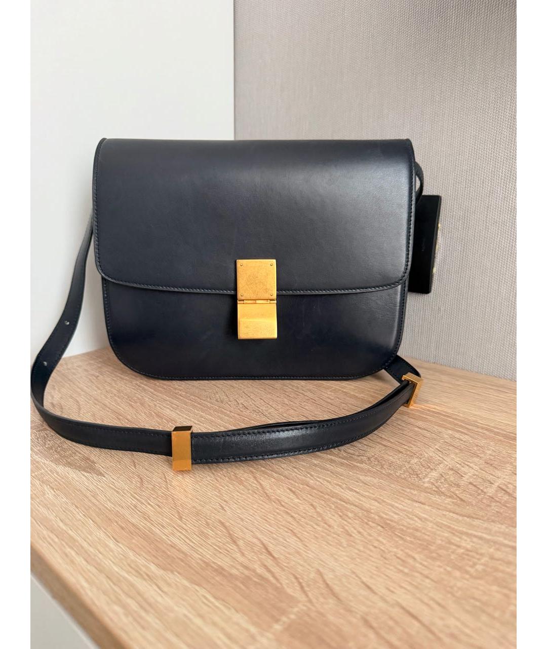 CELINE Темно-синяя кожаная сумка через плечо, фото 6