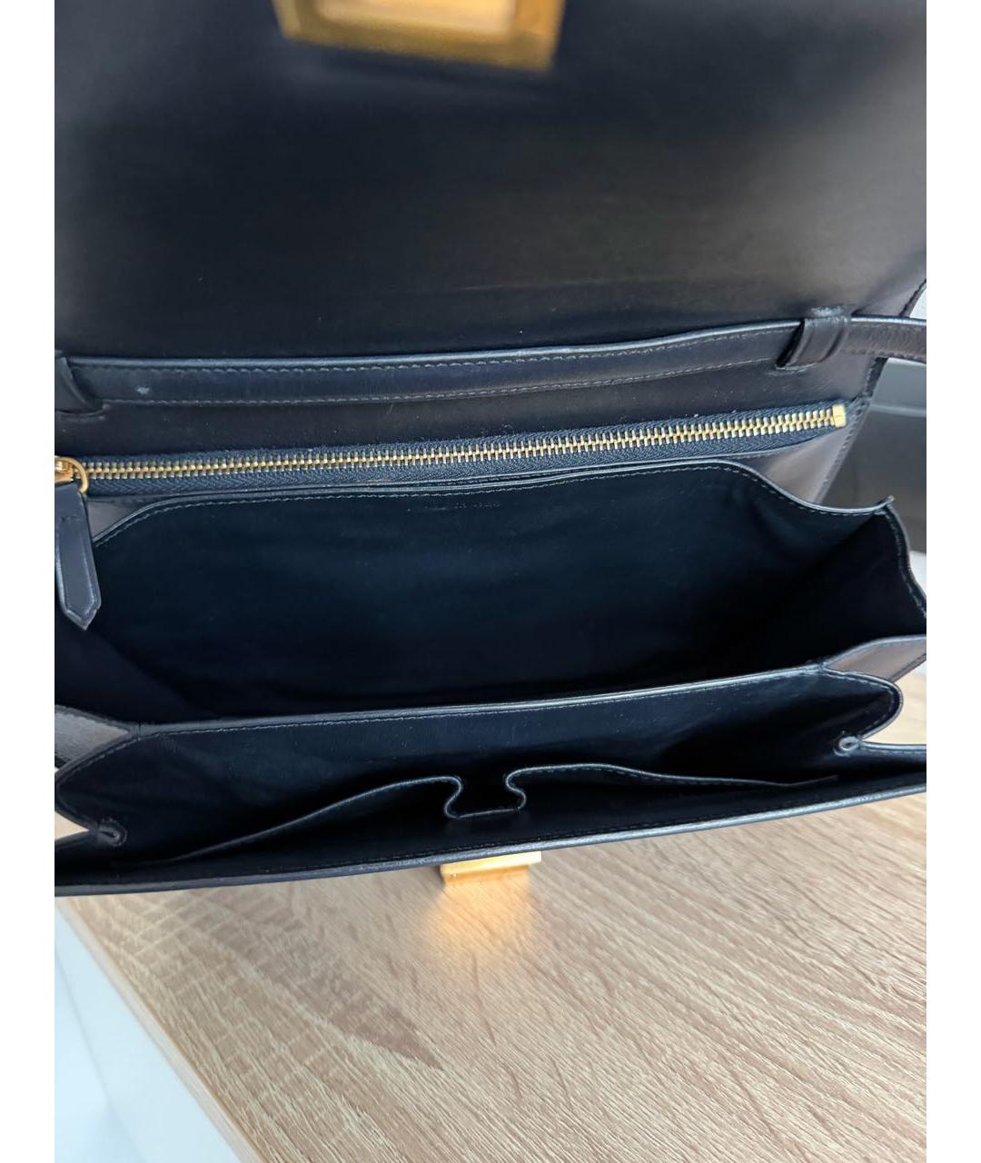 CELINE Темно-синяя кожаная сумка через плечо, фото 4