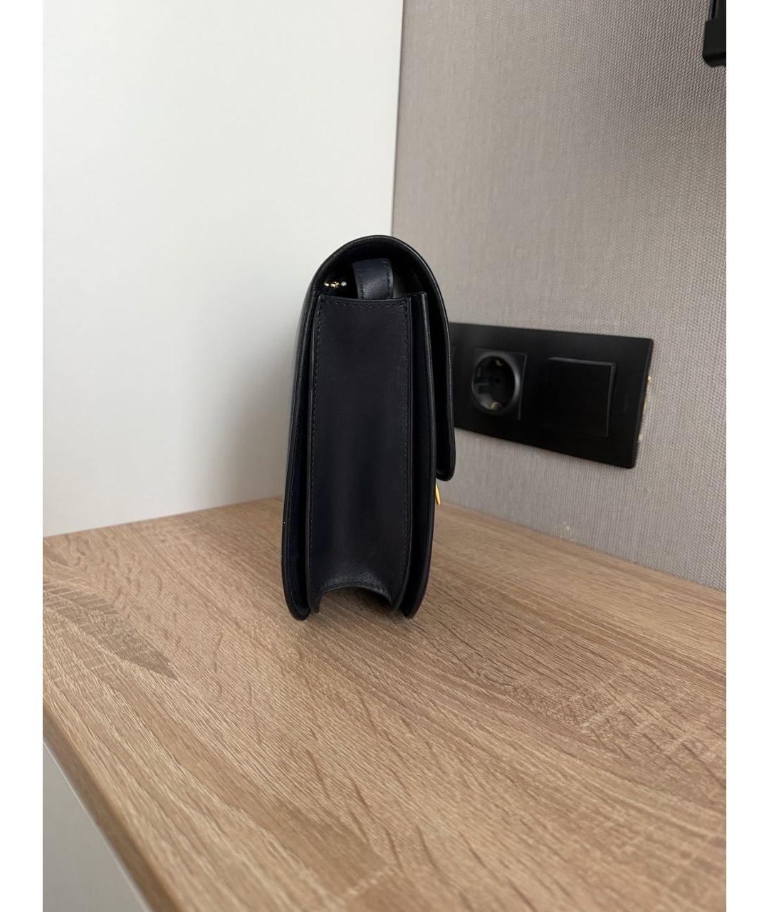 CELINE Темно-синяя кожаная сумка через плечо, фото 2