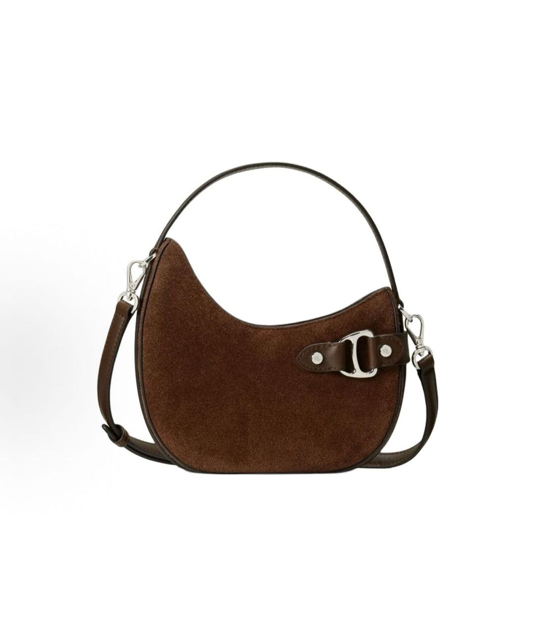 POLO RALPH LAUREN Коричневая кожаная сумка через плечо, фото 6