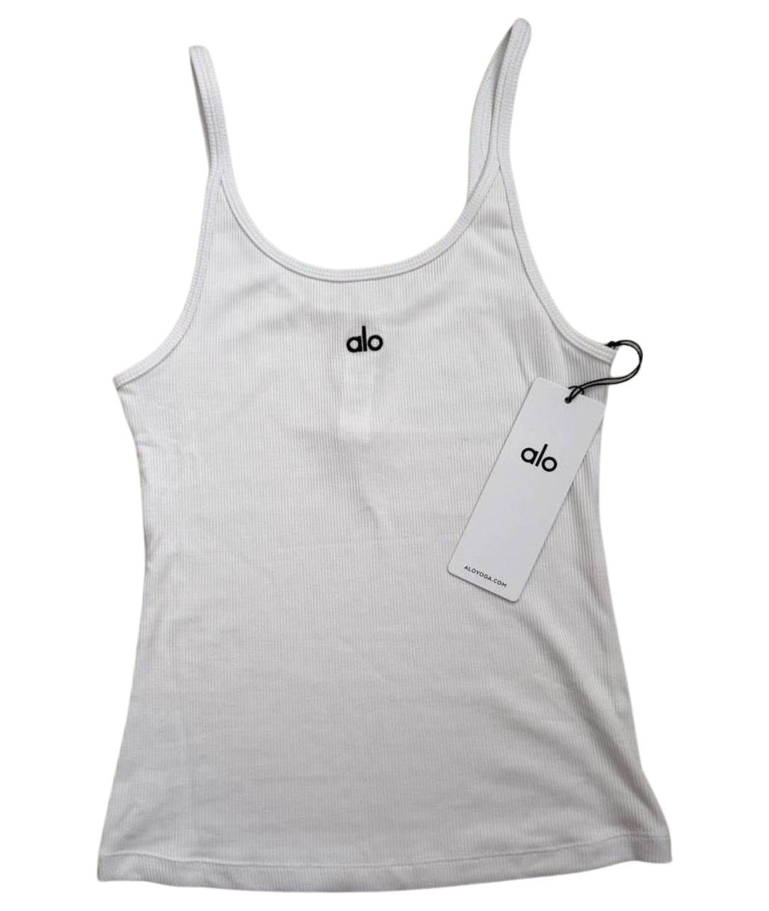 ALO YOGA Белая хлопковая майка, фото 1