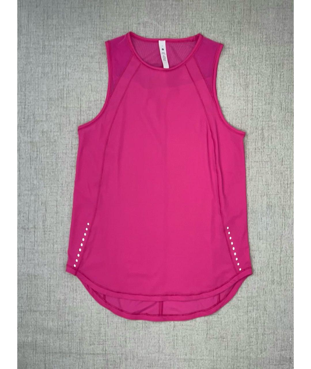 Lululemon Розовая полиэстеровая майка, фото 9