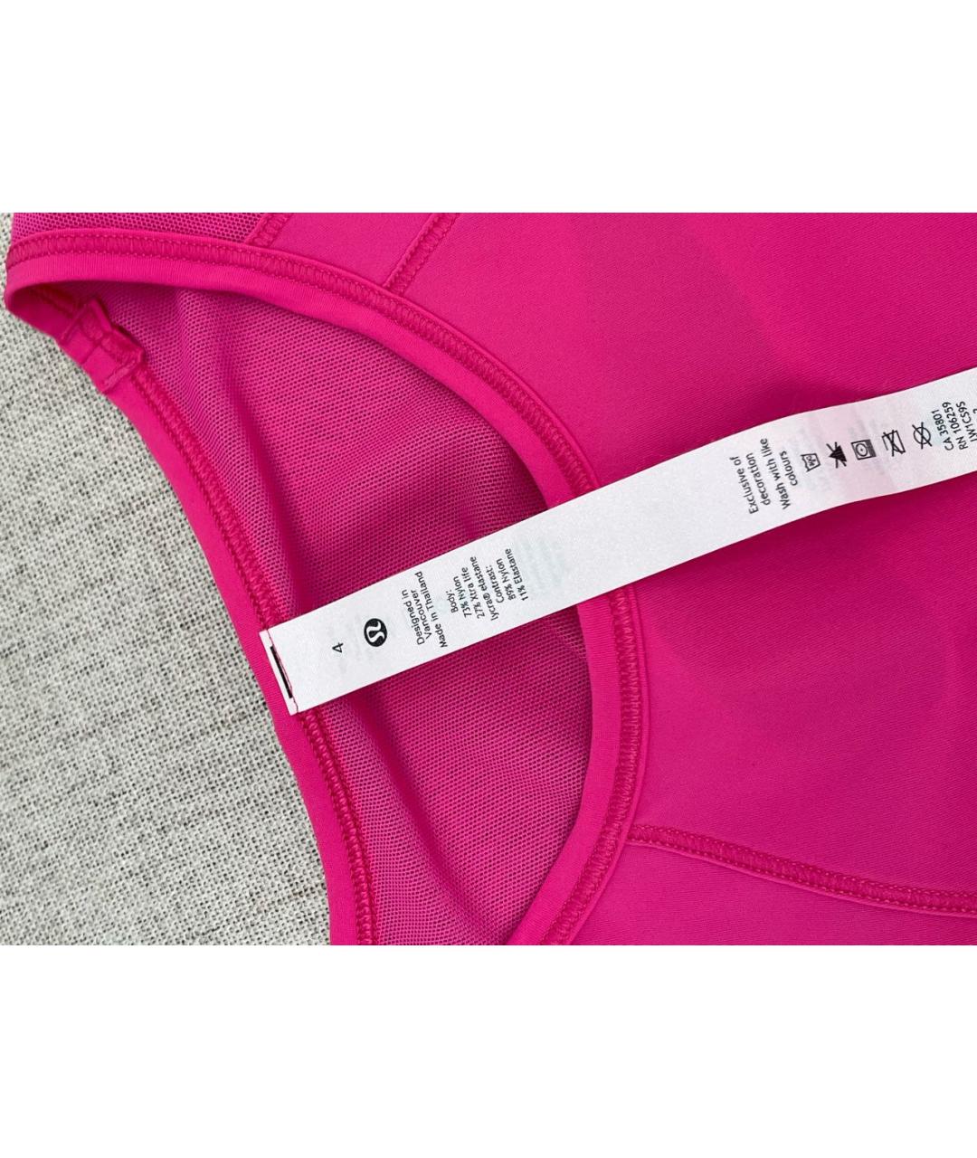 Lululemon Розовая полиэстеровая майка, фото 4