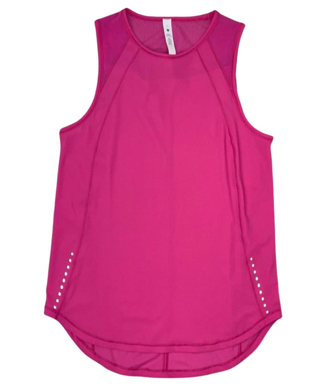 Lululemon Розовая полиэстеровая майка, фото 1