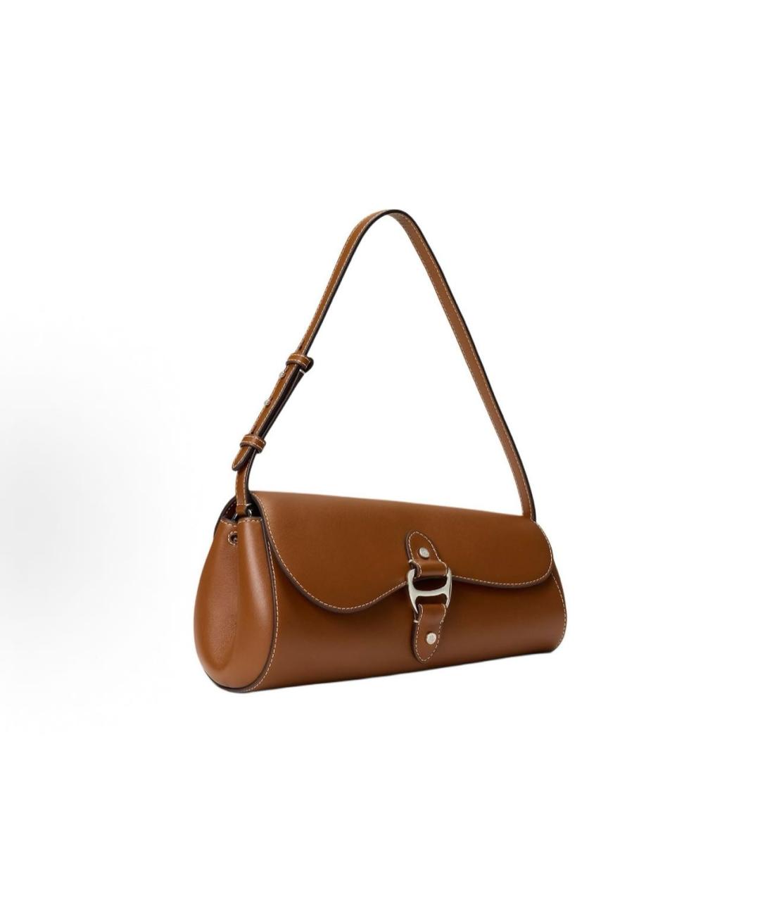 POLO RALPH LAUREN Коричневая кожаная сумка с короткими ручками, фото 2