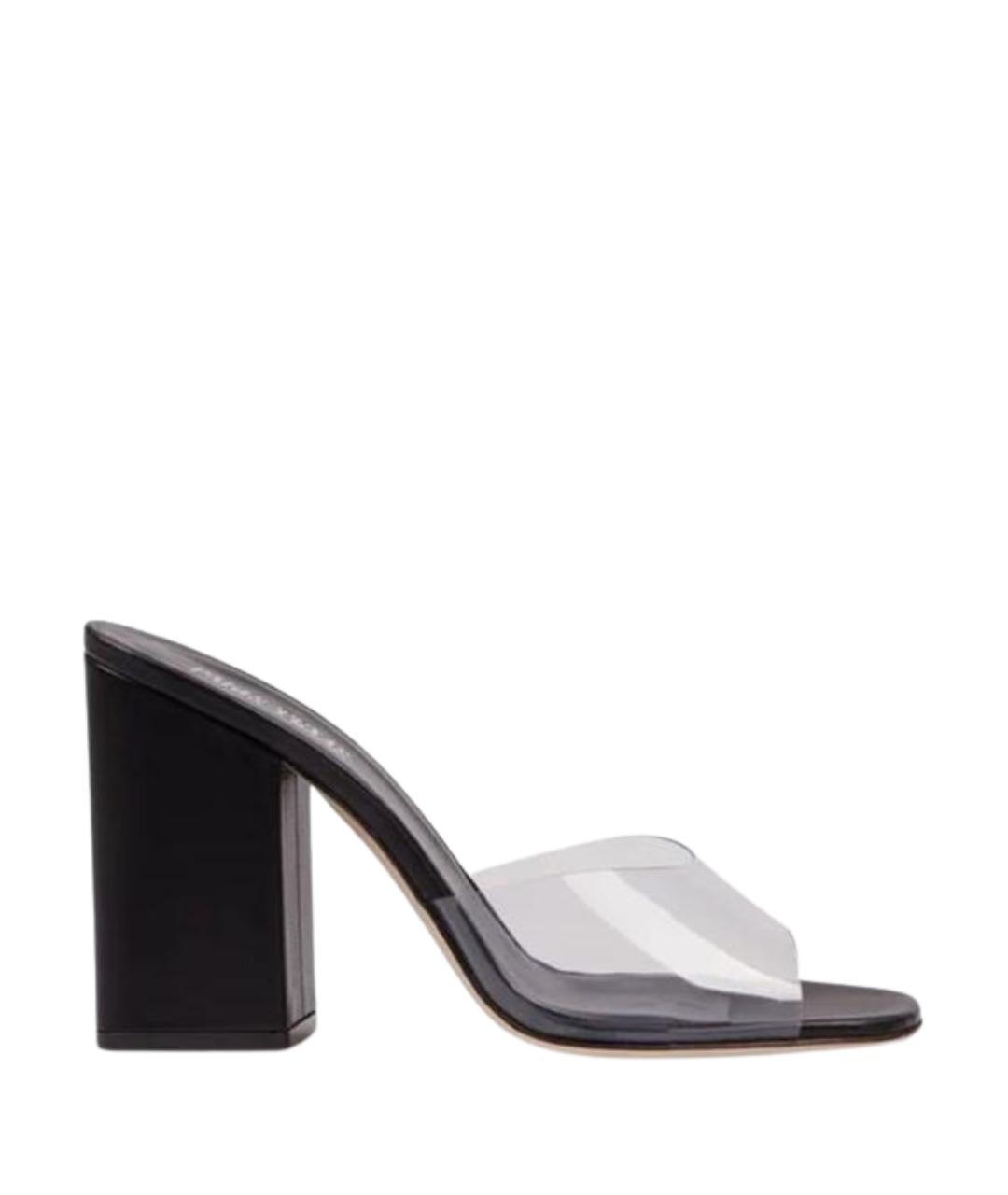 PARIS TEXAS Черные кожаные босоножки, фото 1