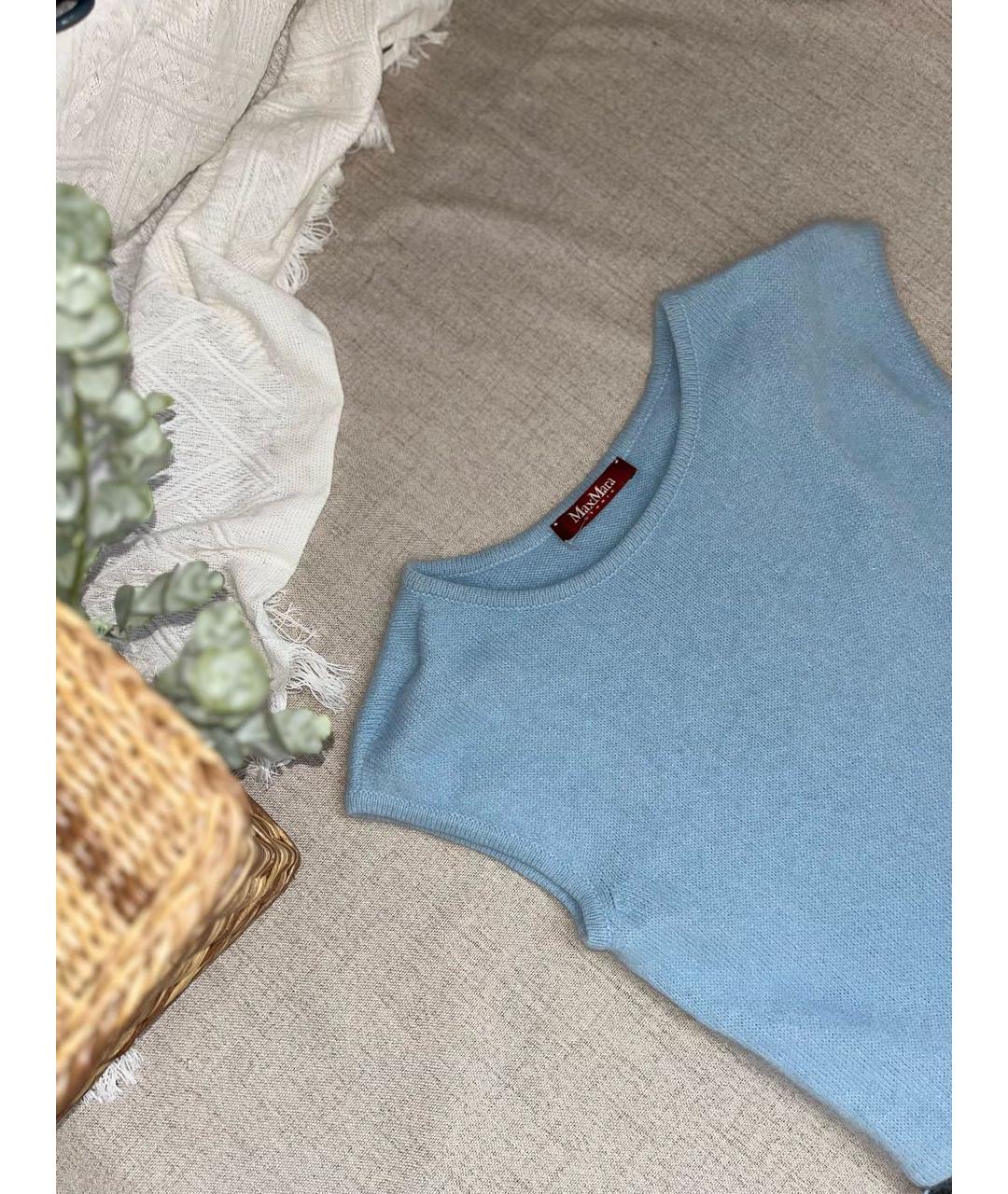 MAX MARA Голубое шерстяное платье, фото 2