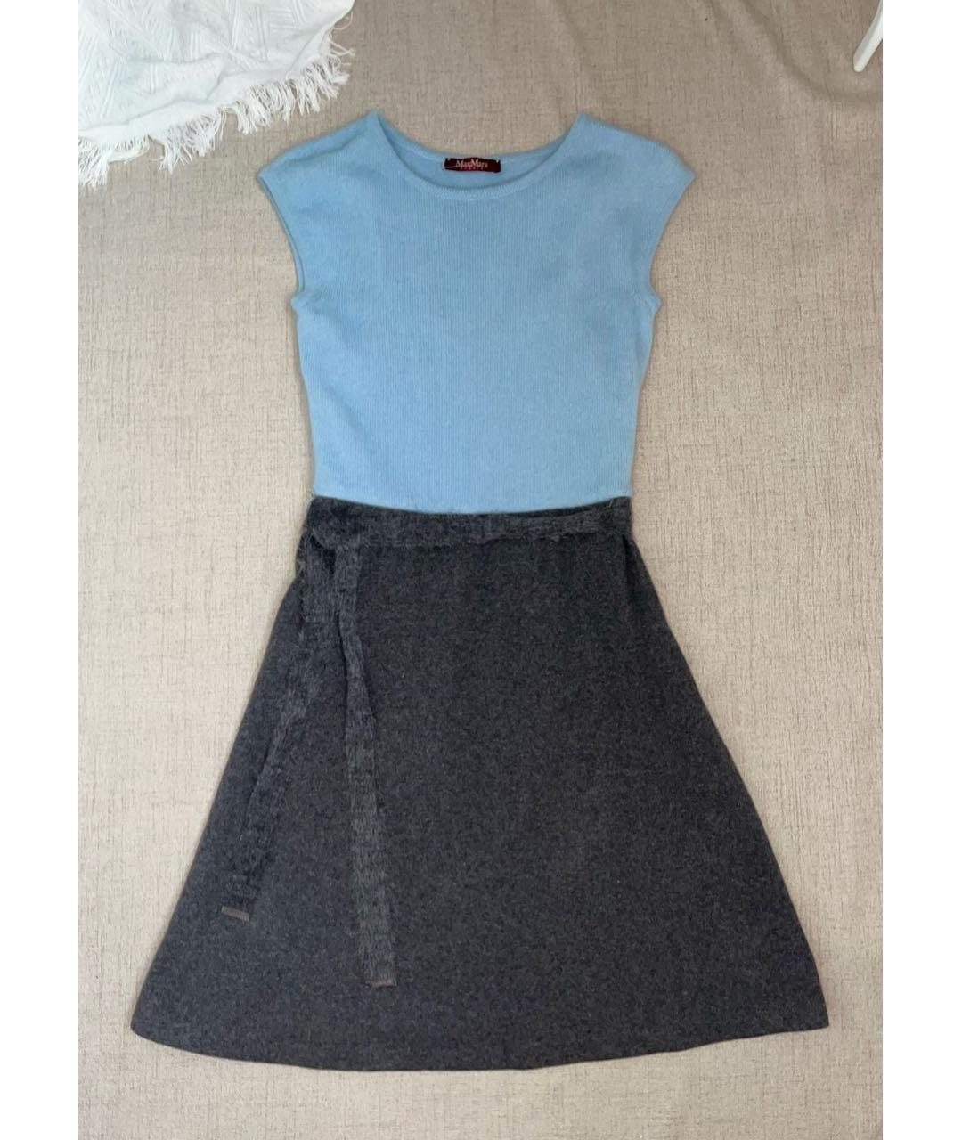 MAX MARA Голубое шерстяное платье, фото 9