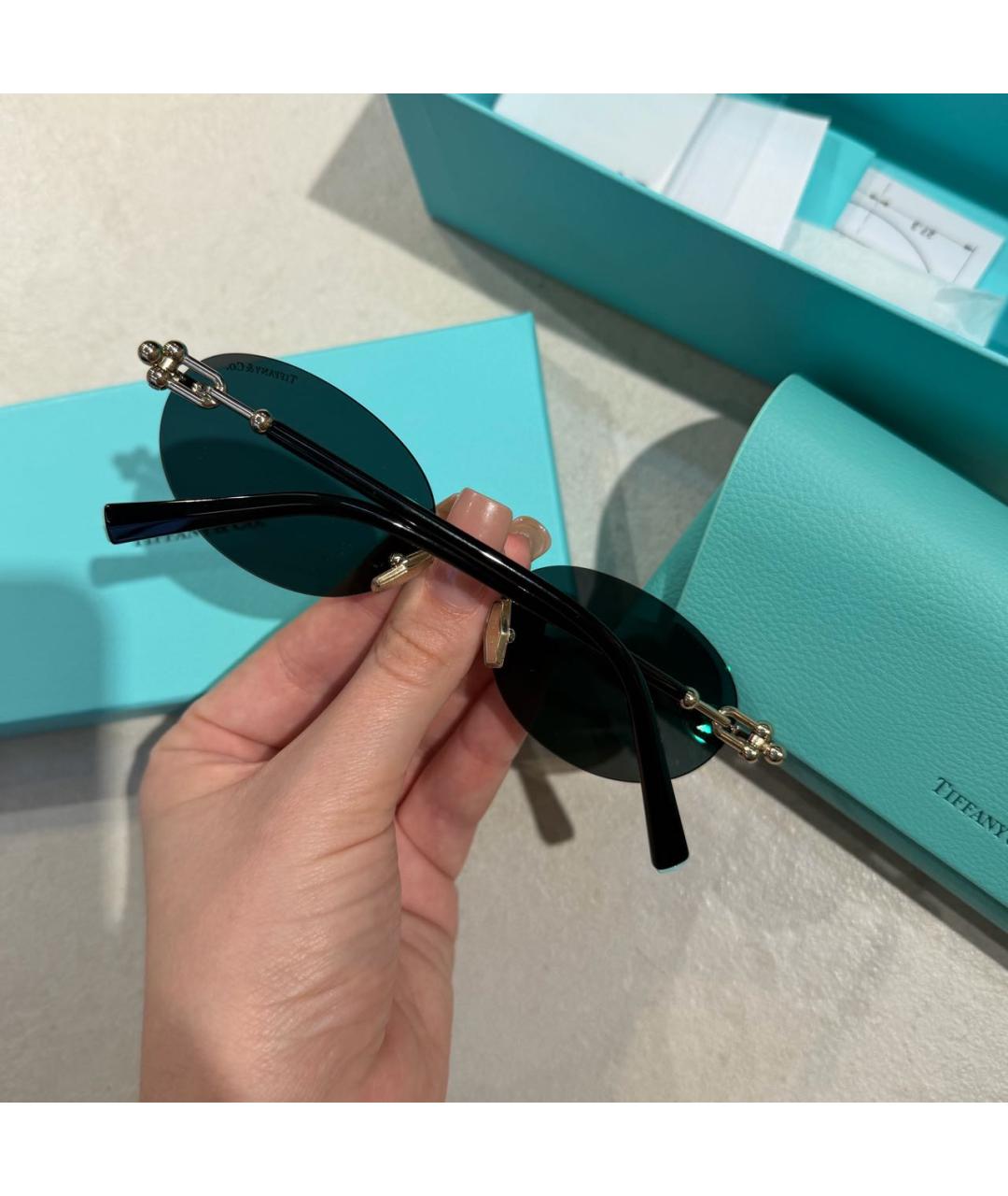 TIFFANY&CO Серые металлические солнцезащитные очки, фото 5