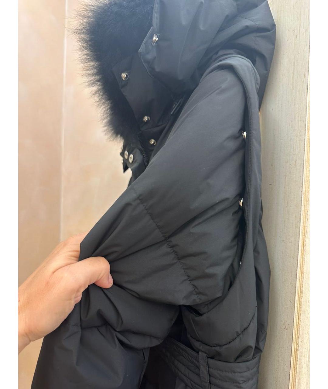 YVES SALOMON Черный полиэстеровый пуховик, фото 7
