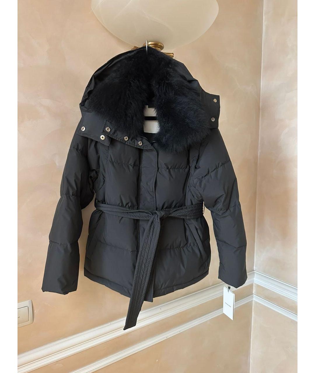 YVES SALOMON Черный полиэстеровый пуховик, фото 9