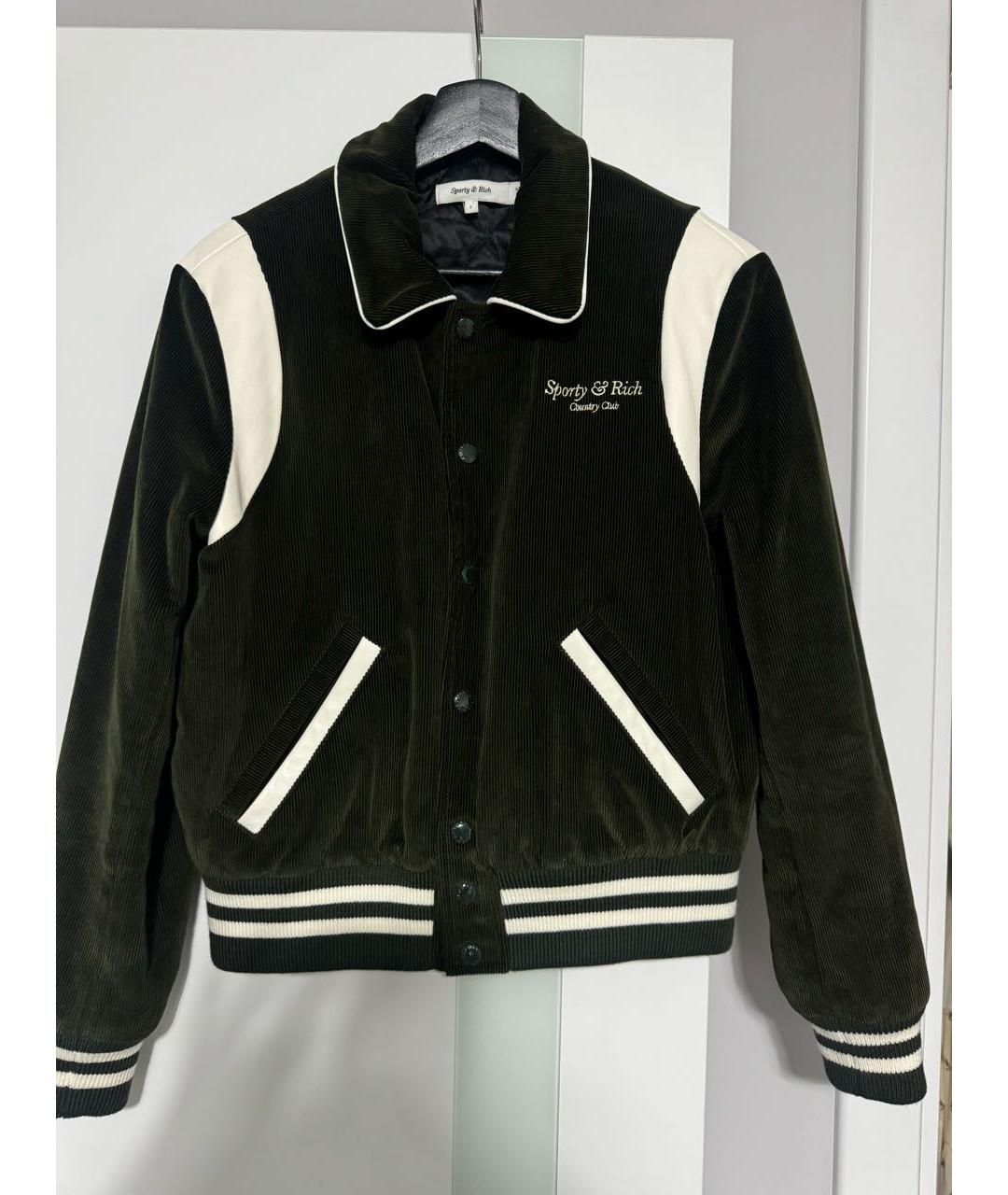 SPORTY AND RICH Зеленая бархатная куртка, фото 6