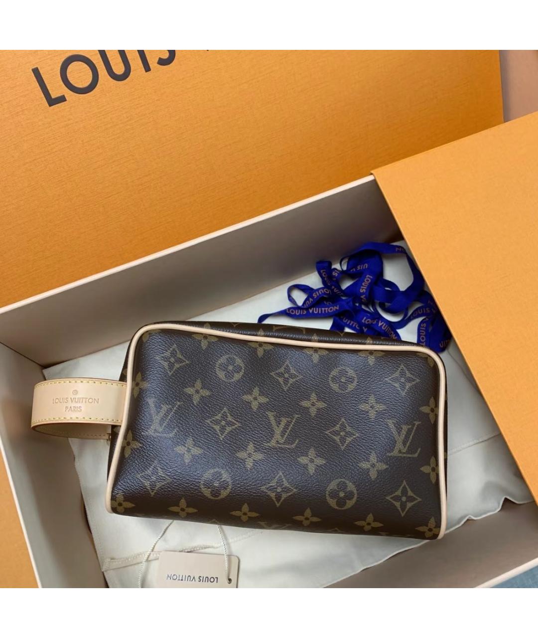 LOUIS VUITTON Коричневая кожаная барсетка, фото 2