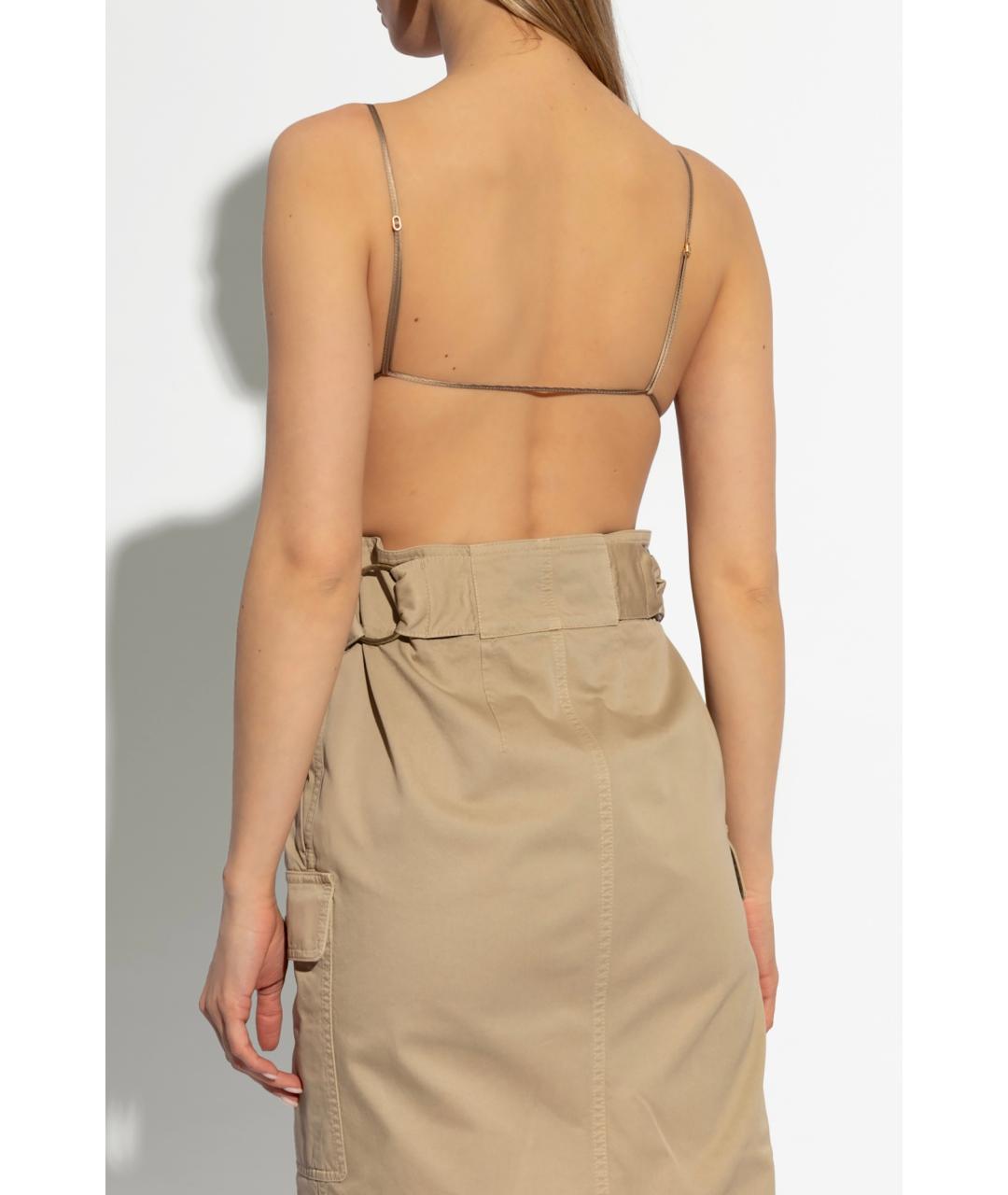 SAINT LAURENT Бежевое шелковое боди, фото 4