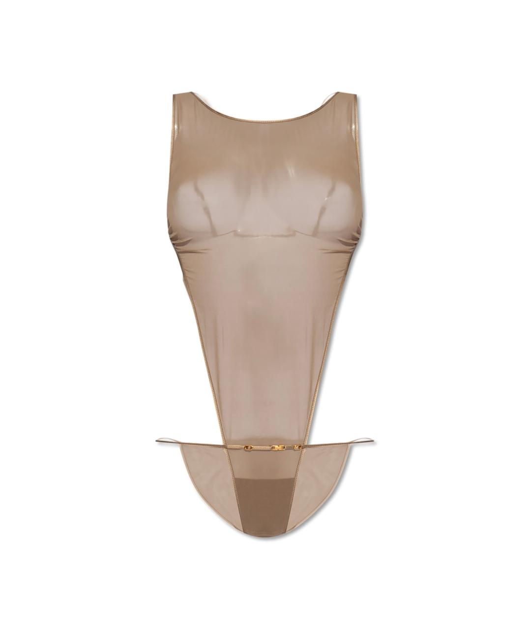 SAINT LAURENT Бежевое шелковое боди, фото 5