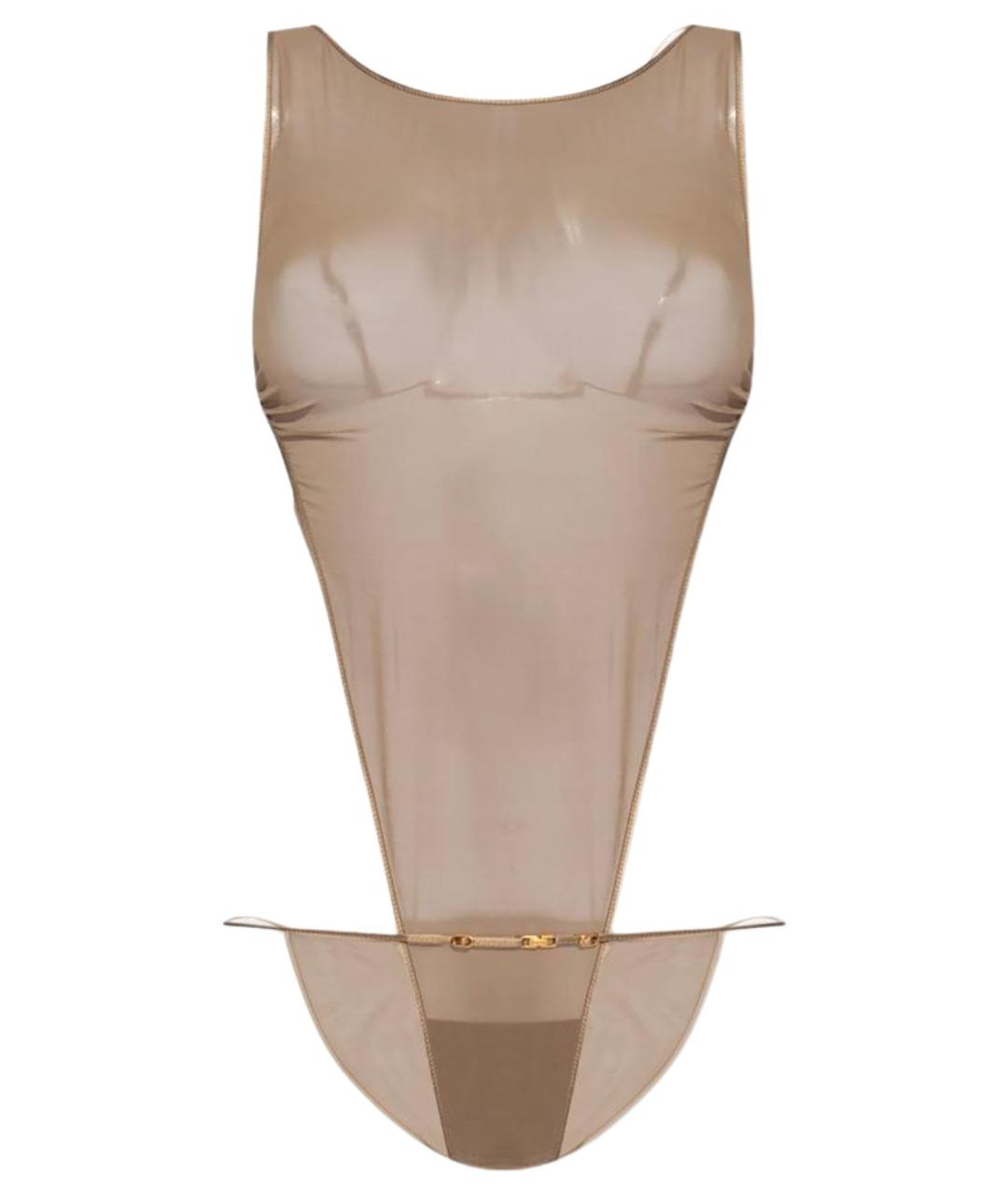 SAINT LAURENT Бежевое шелковое боди, фото 1