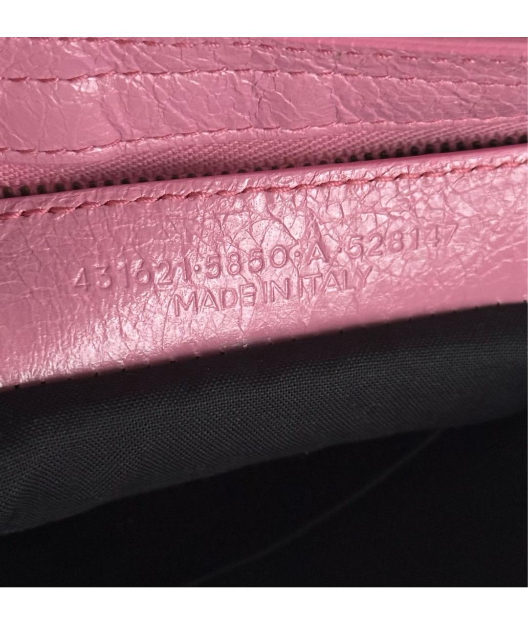 BALENCIAGA Розовая кожаная сумка с короткими ручками, фото 7